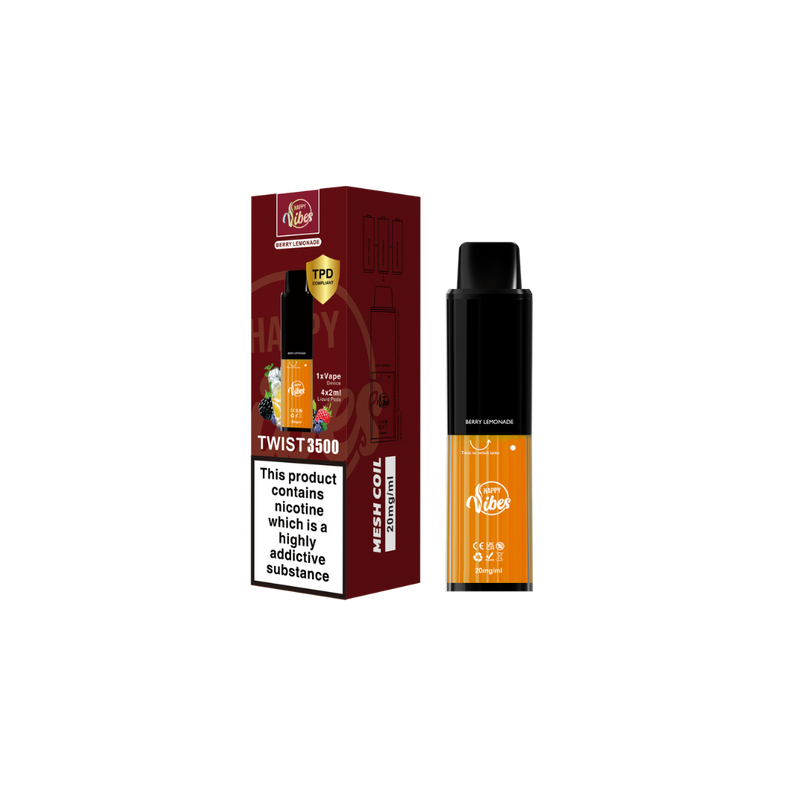 Happy Vibes Twist 2400 Disposable Vape Multipack (Pack of 5)
