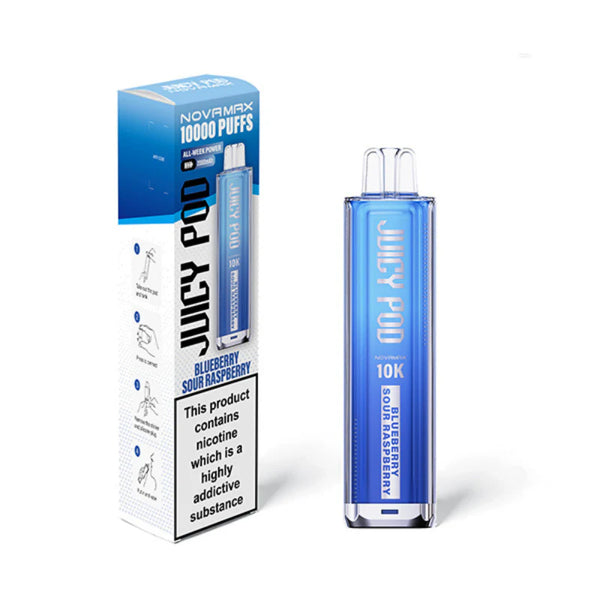 Juicy Pod Novamax 10K Prefilled Pod Kit – 10,000 Puffs | 2ml + 10ml Pods | 20mg Nic Salt