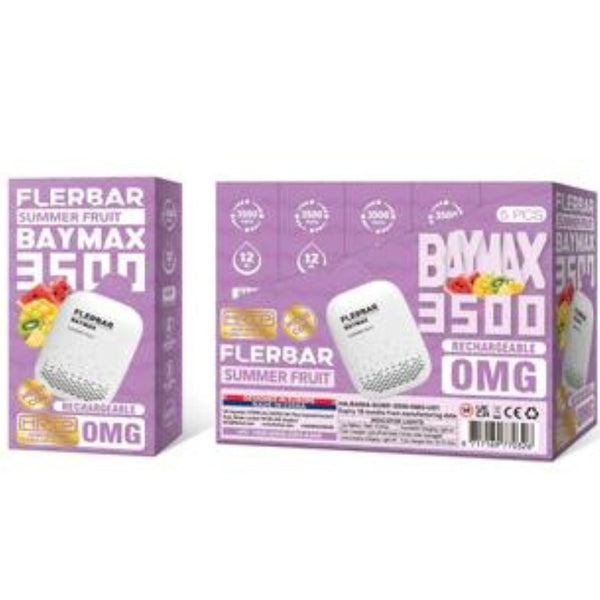 Flerbar Baymax 3500 Puffs Disposable Vape Pack Of 5