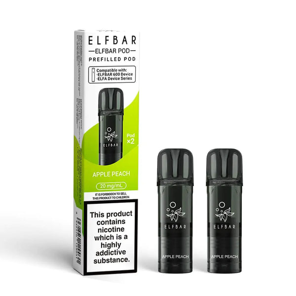 Elf Bar 600 Prefilled Replacement Pods – 2 Pack | 20mg Nic Salt | Compatible with Elf Bar 600 Pod Kit