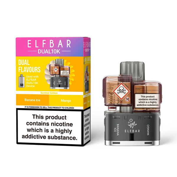 Elf Bar Dual 10K Refill Pods | 2 x 1ml Tanks + 2 x 5ml Refills | 20mg Nic Salt | Up to 10,000 Puffs