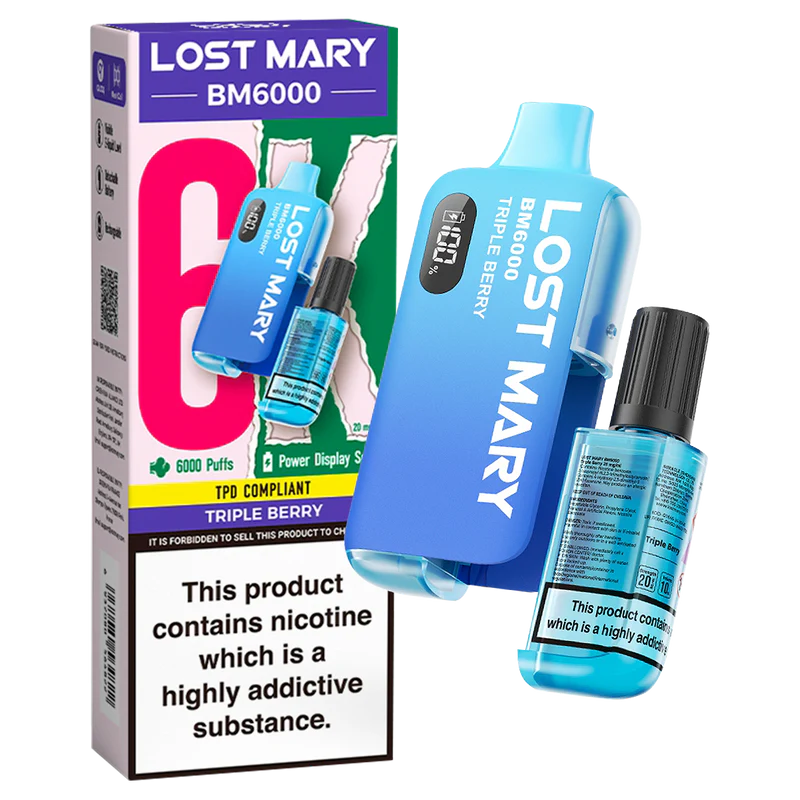 Lost Mary BM6000 Prefilled Pod Vape Kit | Rechargeable | 20mg Nic Salt | Up to 6000 Puffs